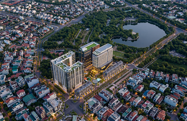 Phối cảnh tổng thể investor bên hồ Việt Hưng